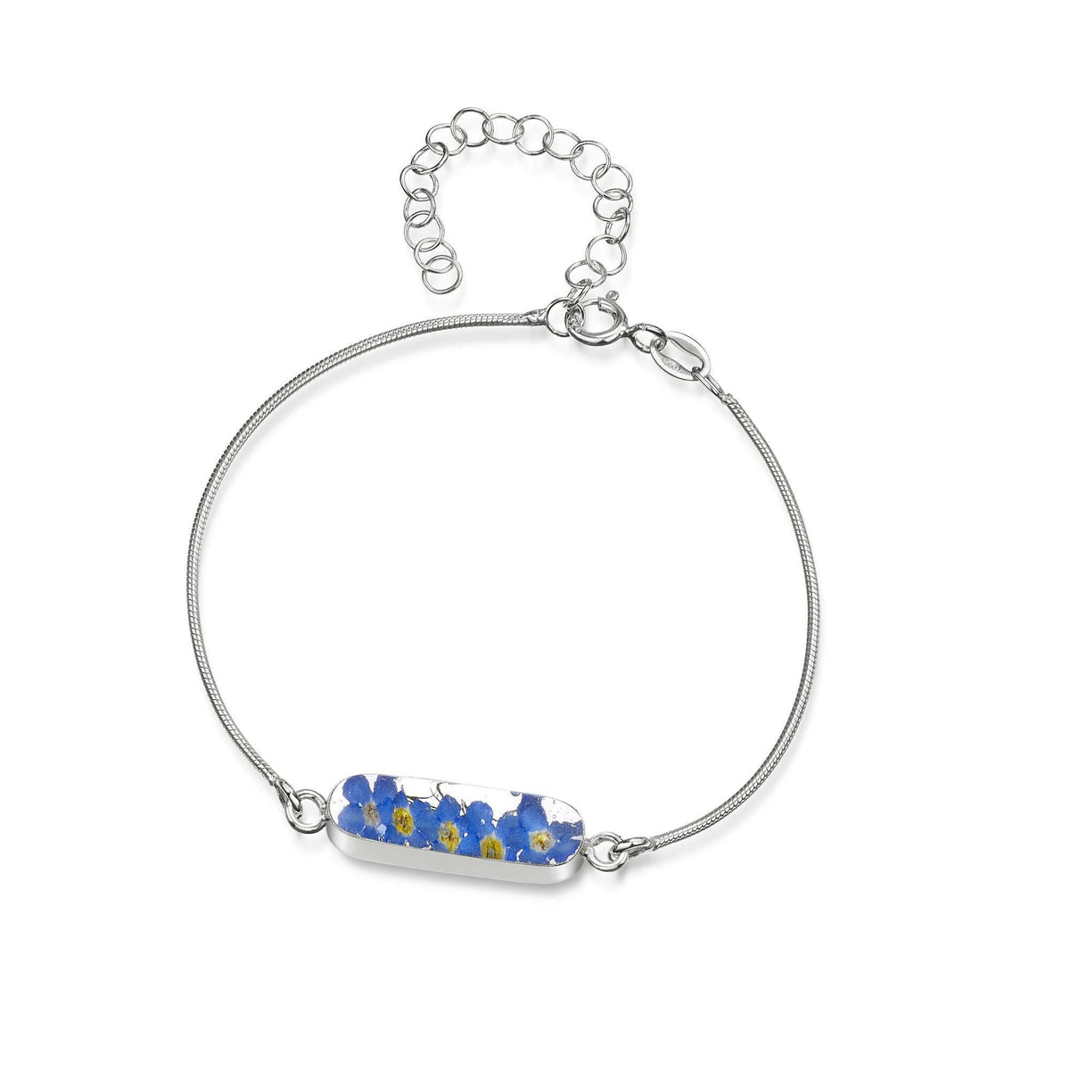 Forget-me-not bracelet | Sterling silver snake bracelet.