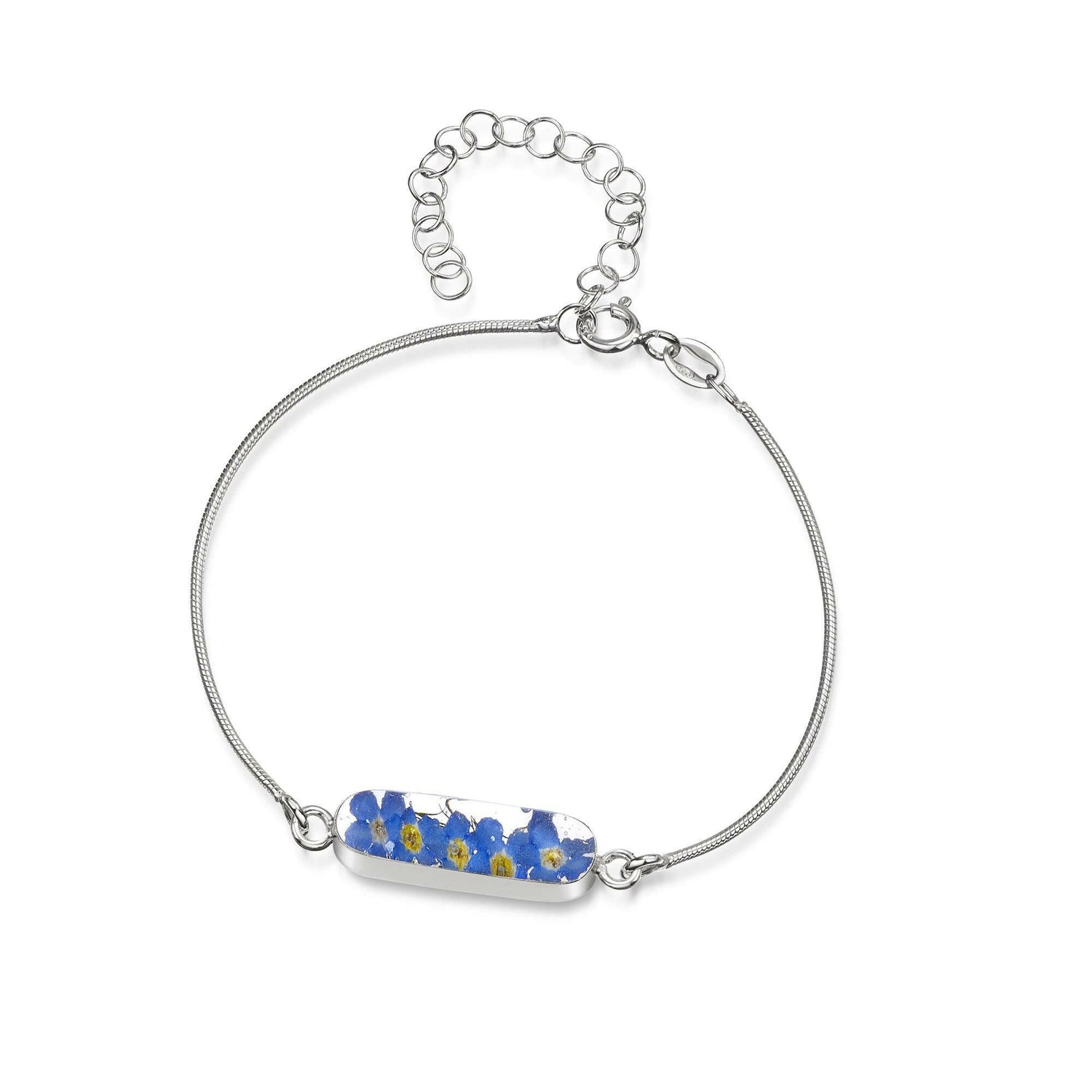 Forget-me-not bracelet | Sterling silver snake bracelet.