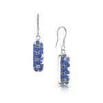 Forget-me-not drop earrings 'Leela' vertical bar.