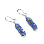 Forget-me-not drop earrings 'Leela' vertical bar.