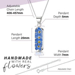 Forget me not necklace 'Leela' vertical bar pendant.