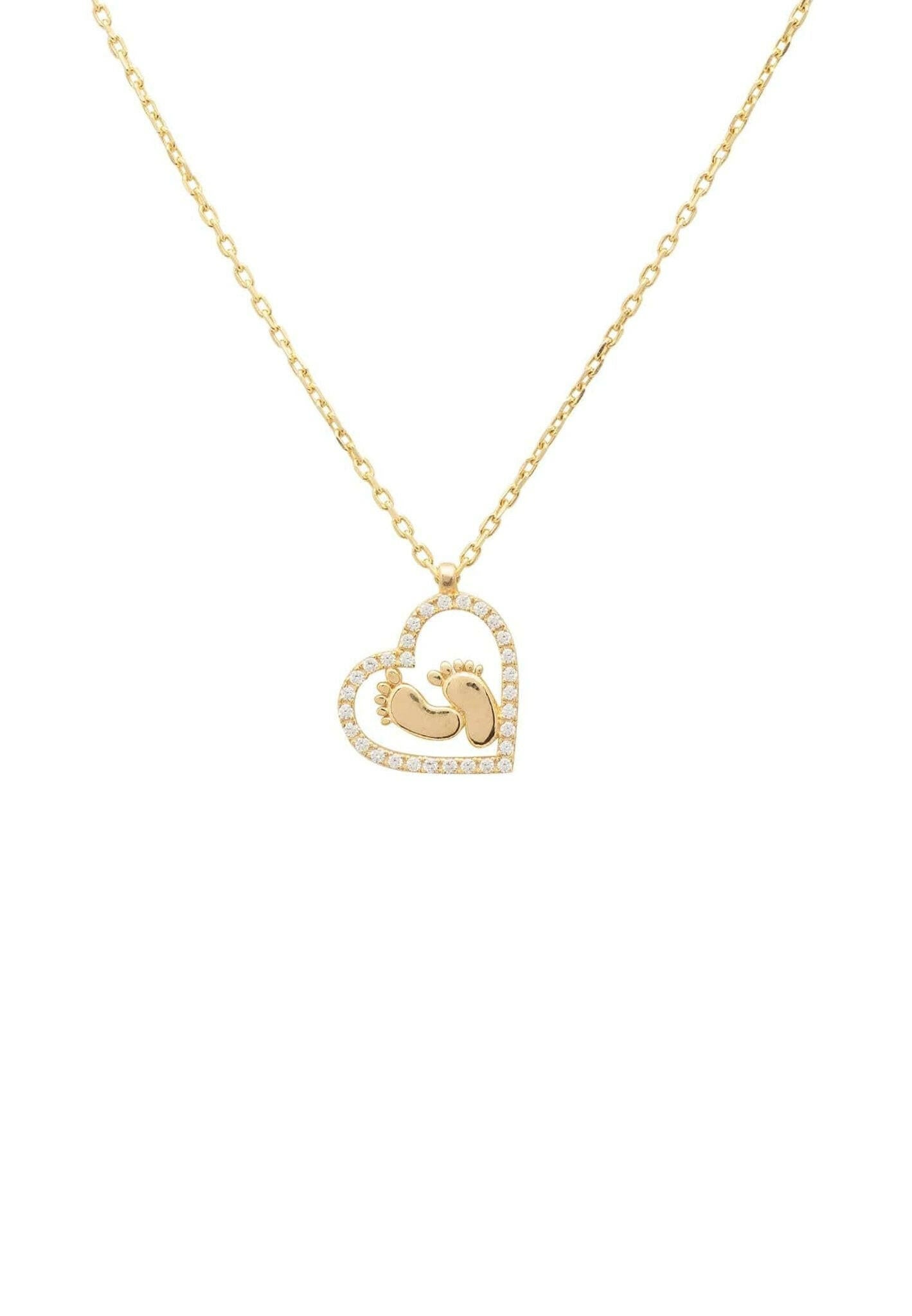 Heart Mum Pendant Necklace Gold.