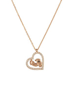 Heart Mum Pendant Necklace Rosegold.