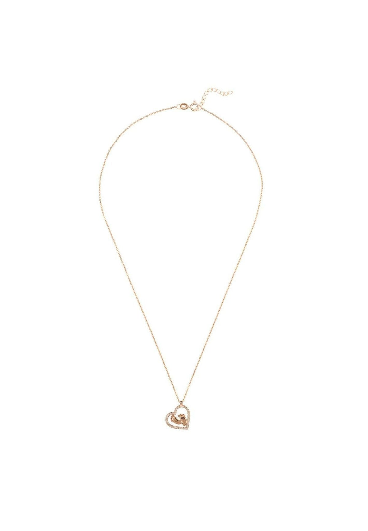 Heart Mum Pendant Necklace Rosegold.