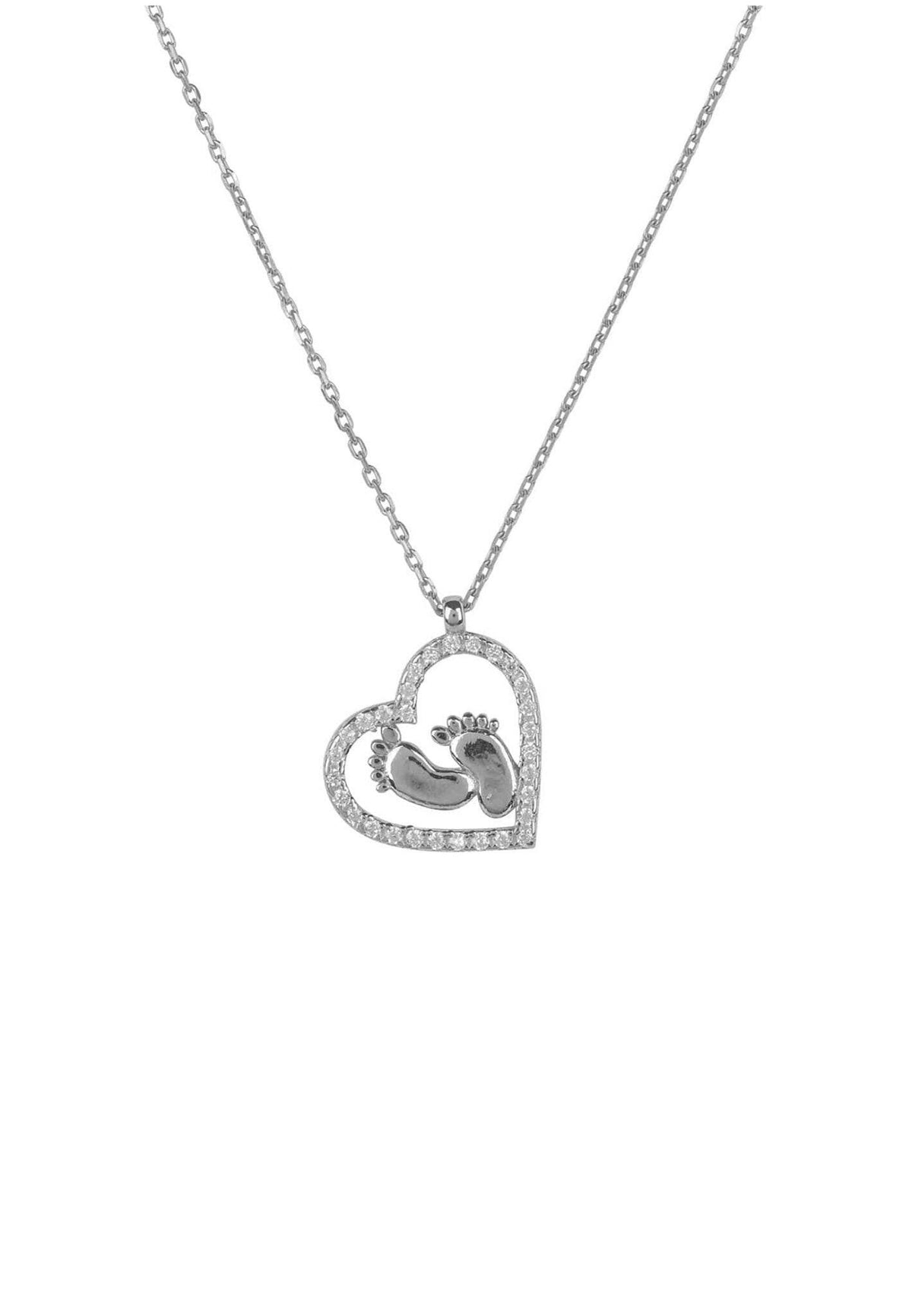 Heart Mum Pendant Necklace Silver.