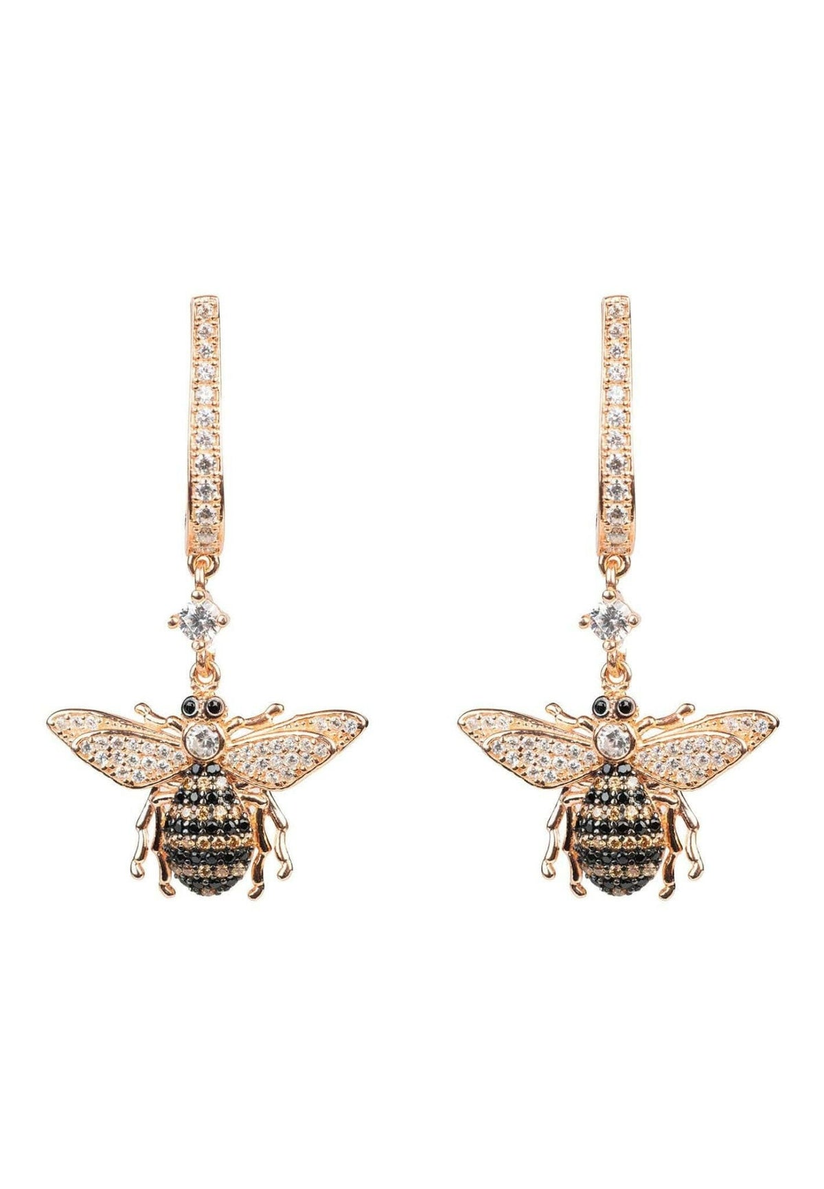 Honey Bee Drop Earrings Rosegold.