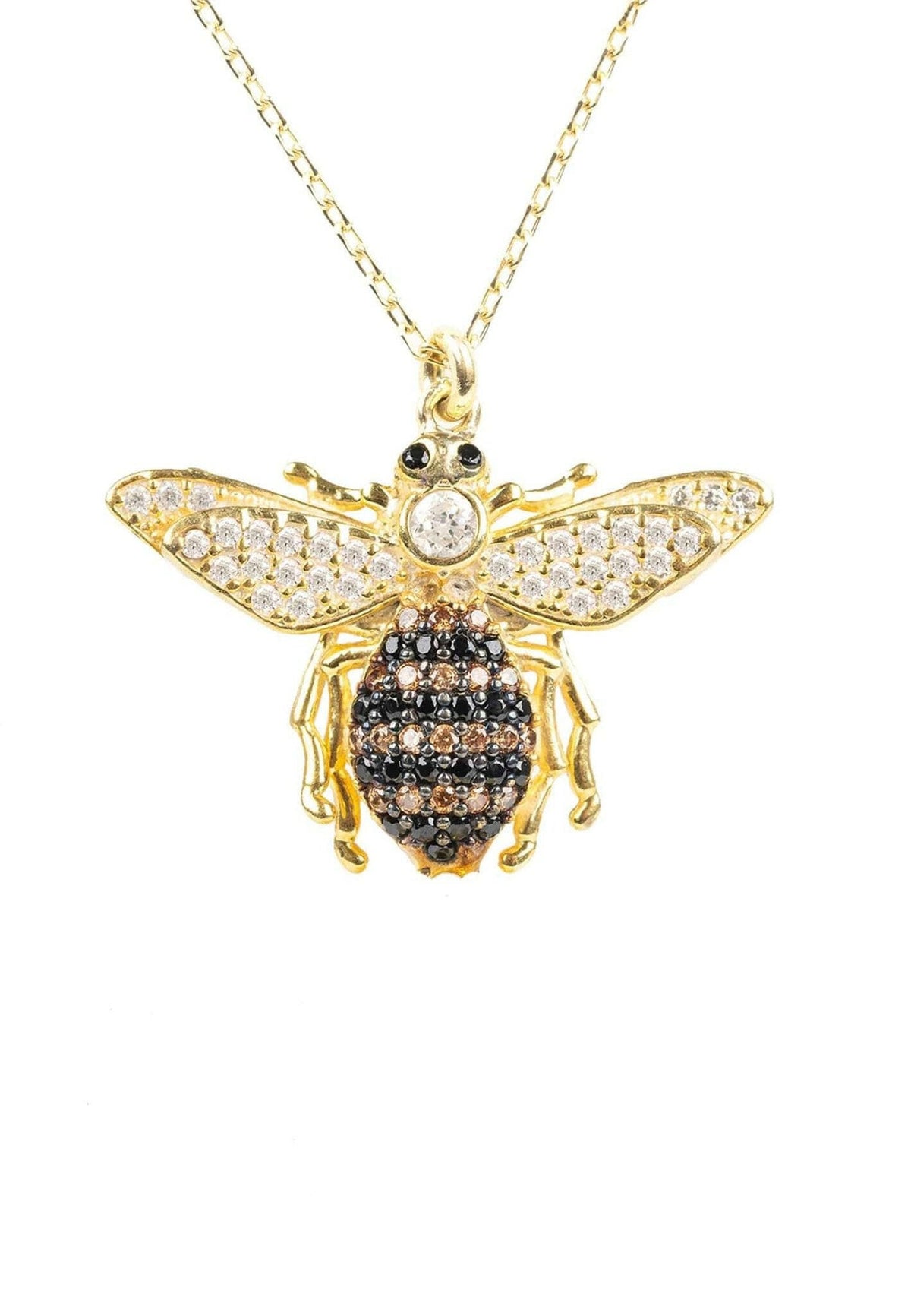 Honey Bee Pendant Necklace Gold.