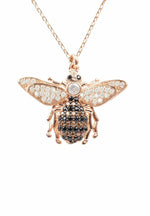 Honey Bee Pendant Necklace Rosegold.