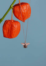 Honey Bee Pendant Necklace Rosegold.