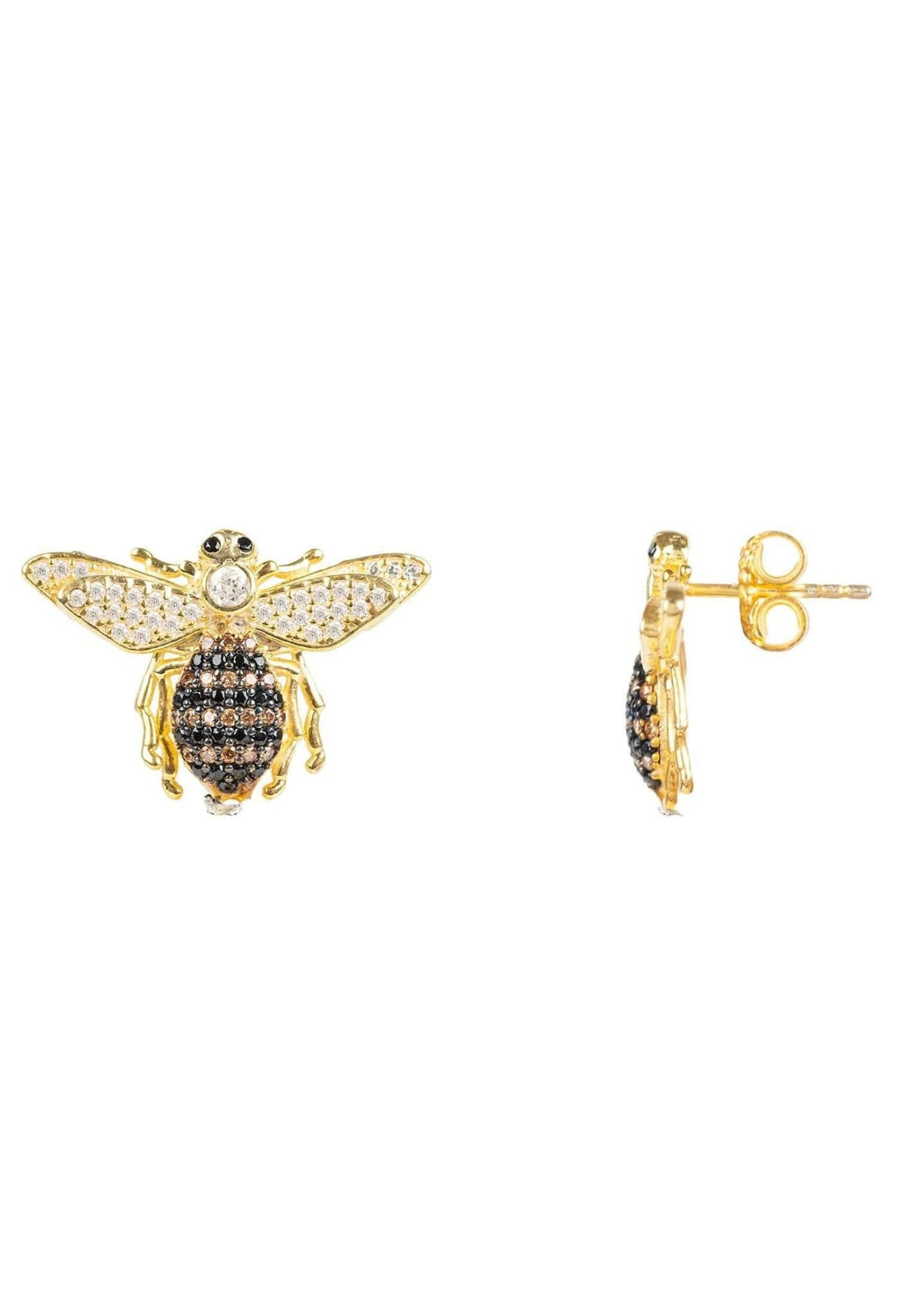 Honey Bee Stud Earrings Gold.