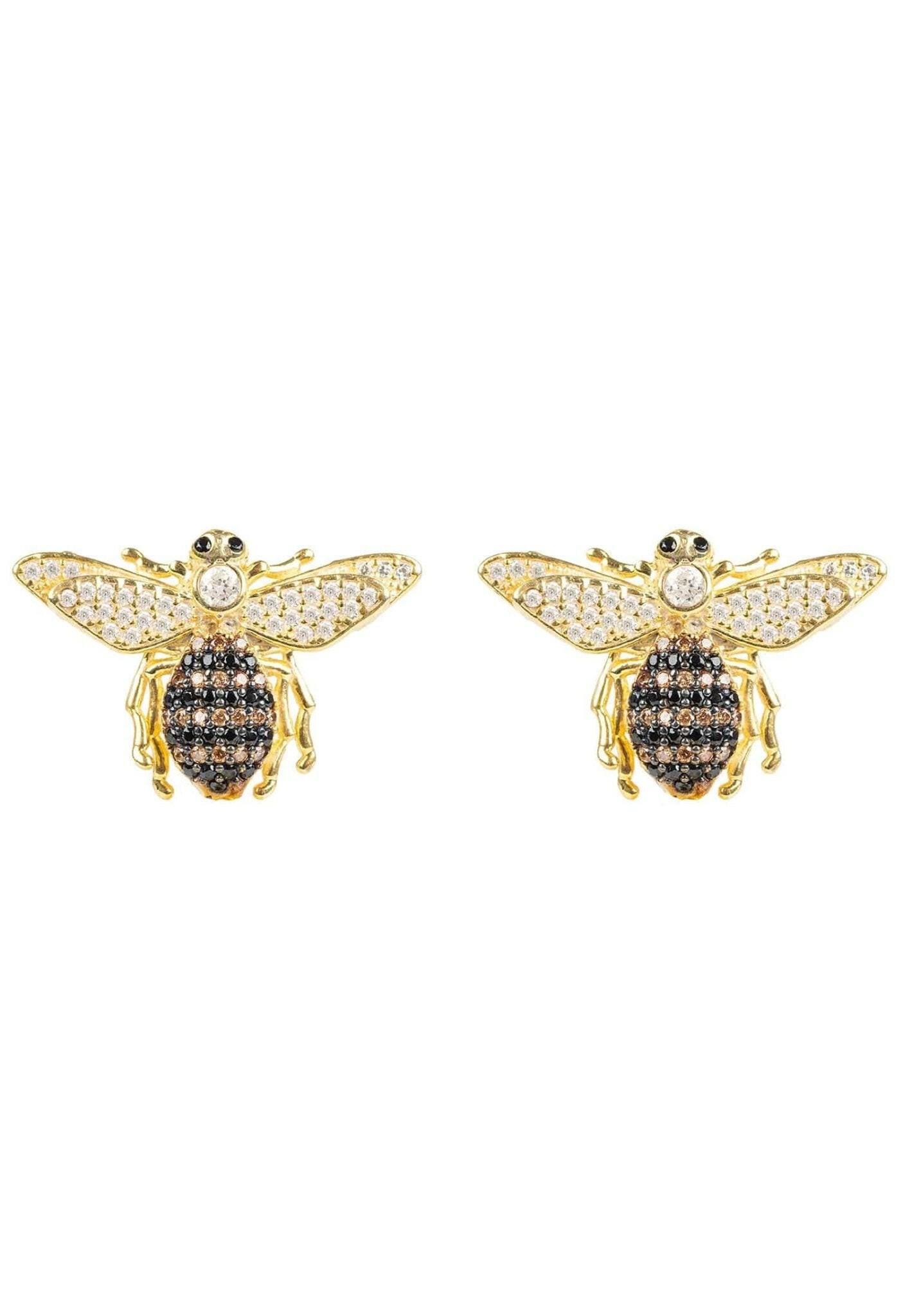 Honey Bee Stud Earrings Gold.