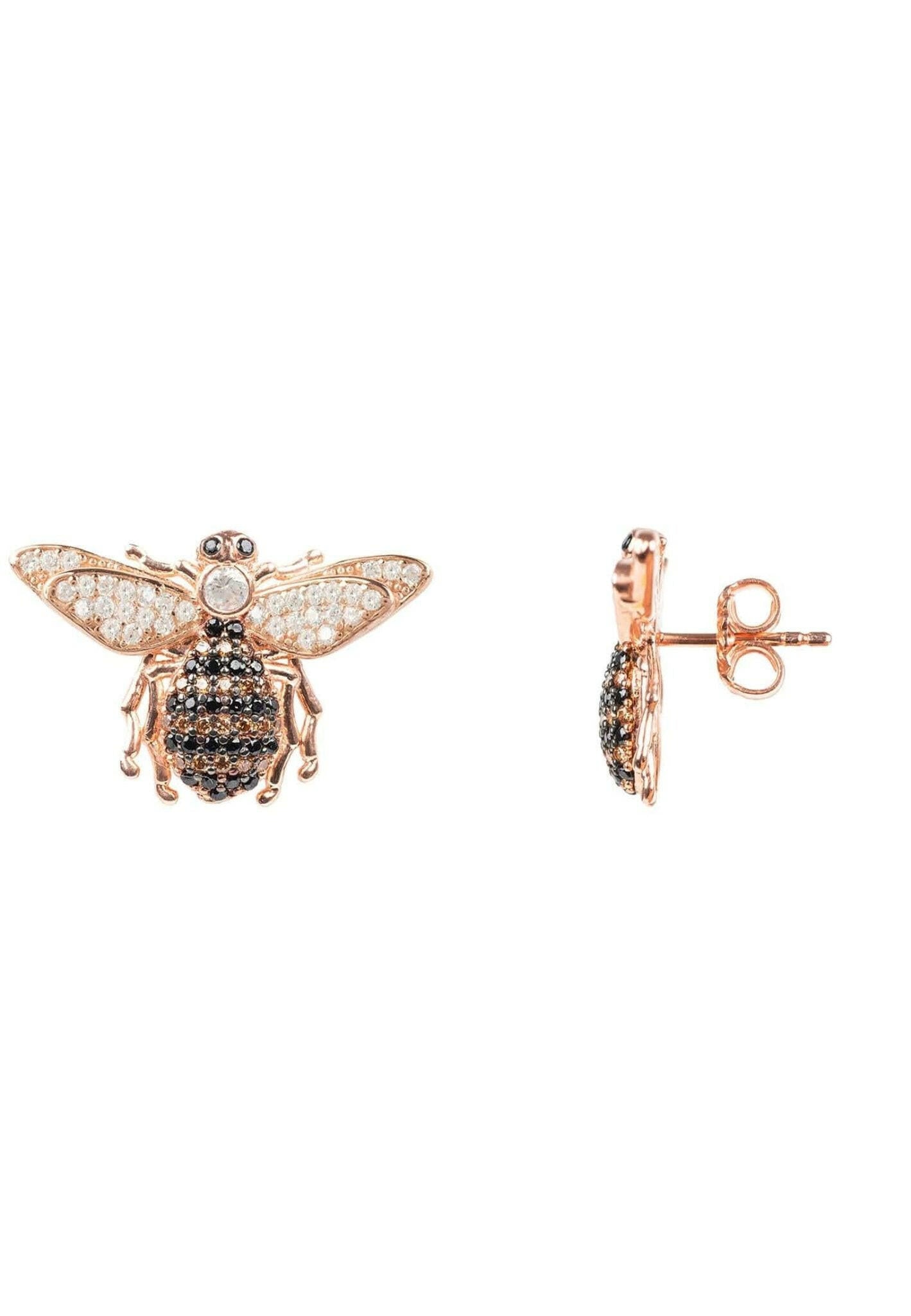 Honey Bee Stud Earrings Rosegold.