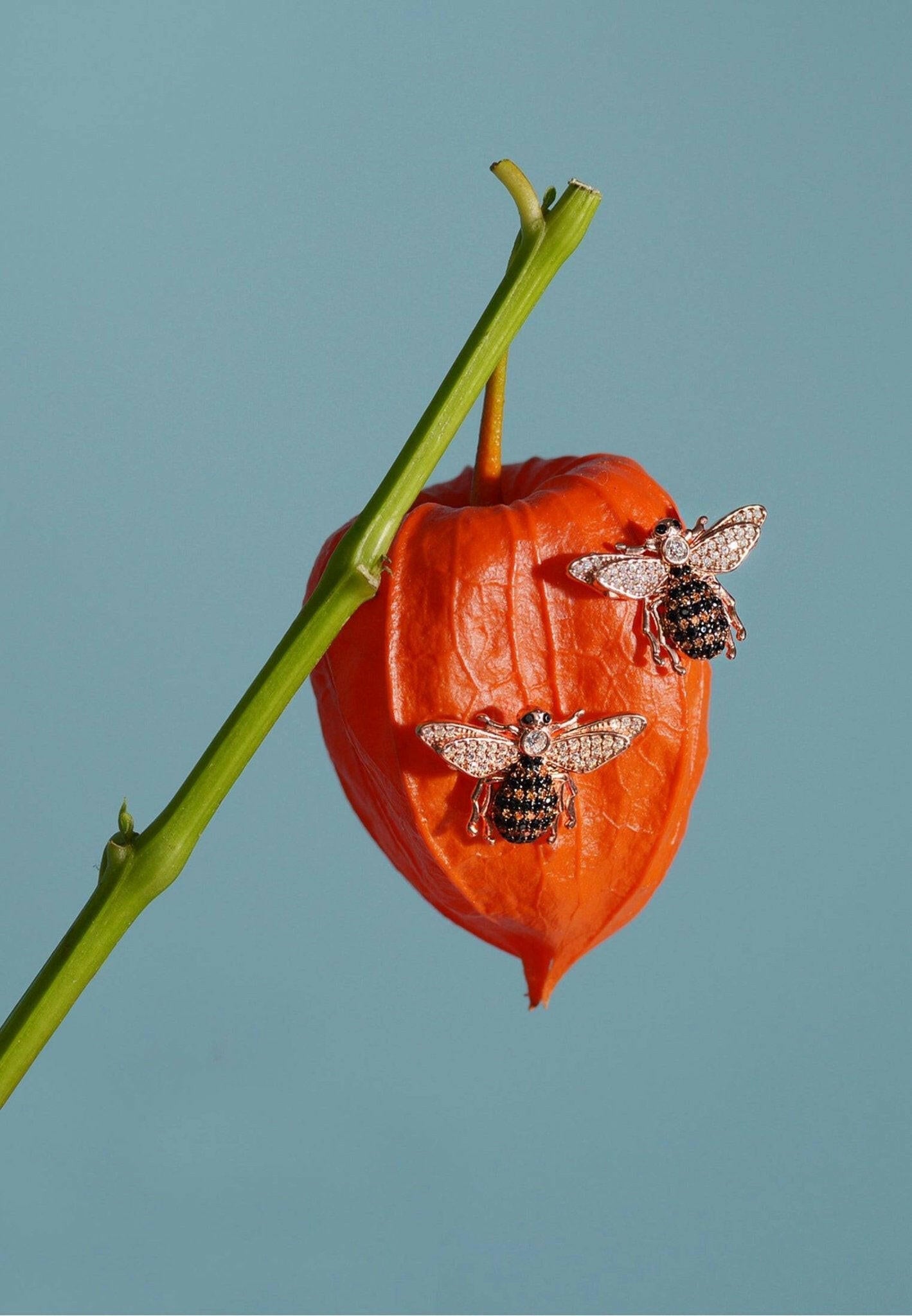 Honey Bee Stud Earrings Rosegold.