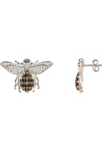 Honey Bee Stud Earrings Silver.