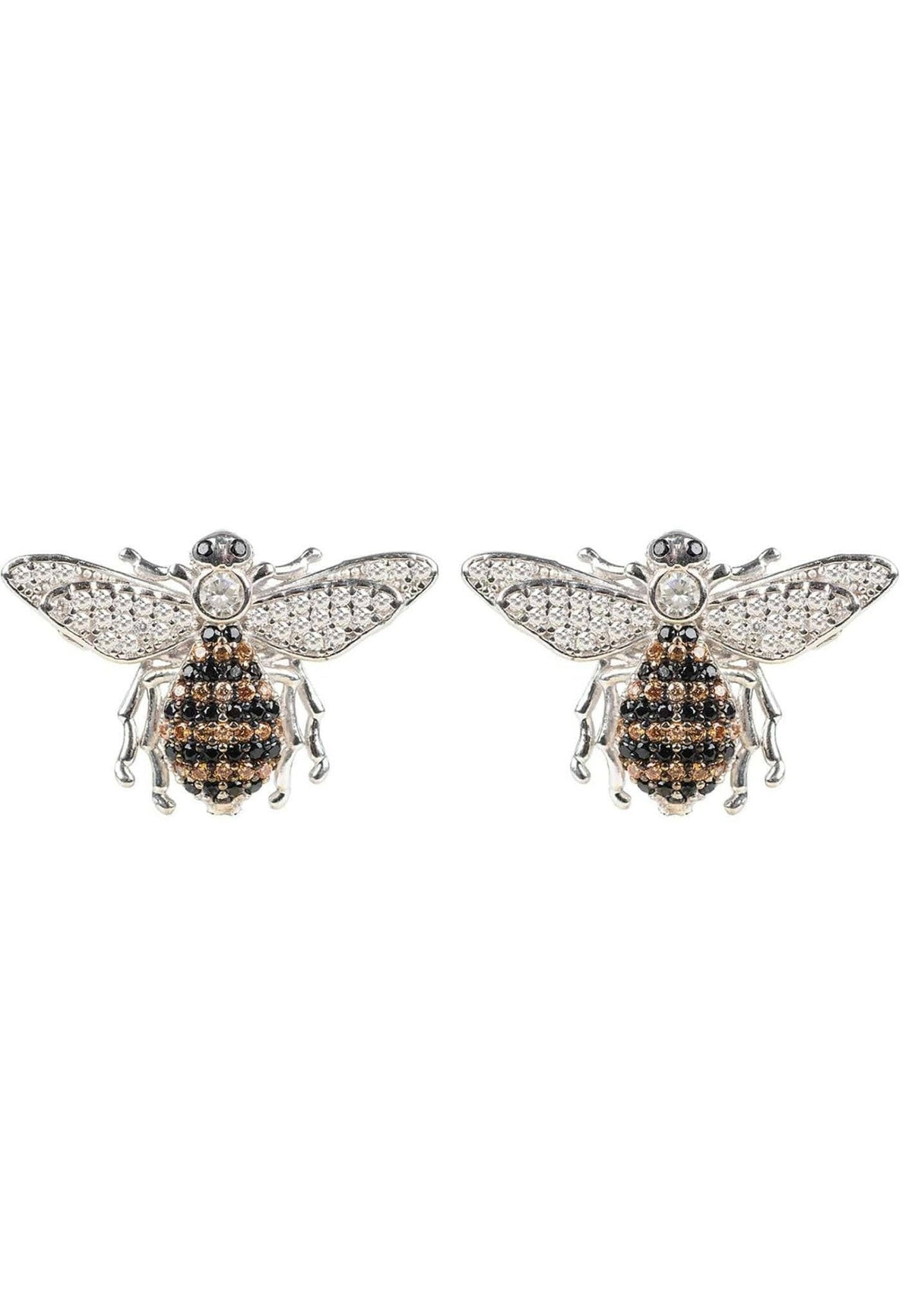 Honey Bee Stud Earrings Silver.