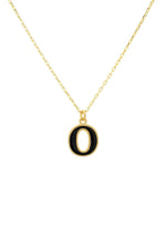 Initial Enamel Necklace Gold O.