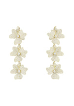 Jasmine Flower Triple Drop Earrings Gold.