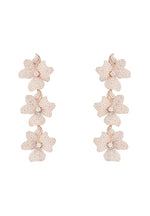 Jasmine Flower Triple Drop Earrings Rosegold.