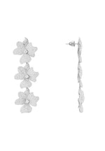 Jasmine Flower Triple Drop Earrings Silver.