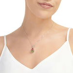 Miniature rose necklace by  Shrieking Violet® Sterling silver teardrop.