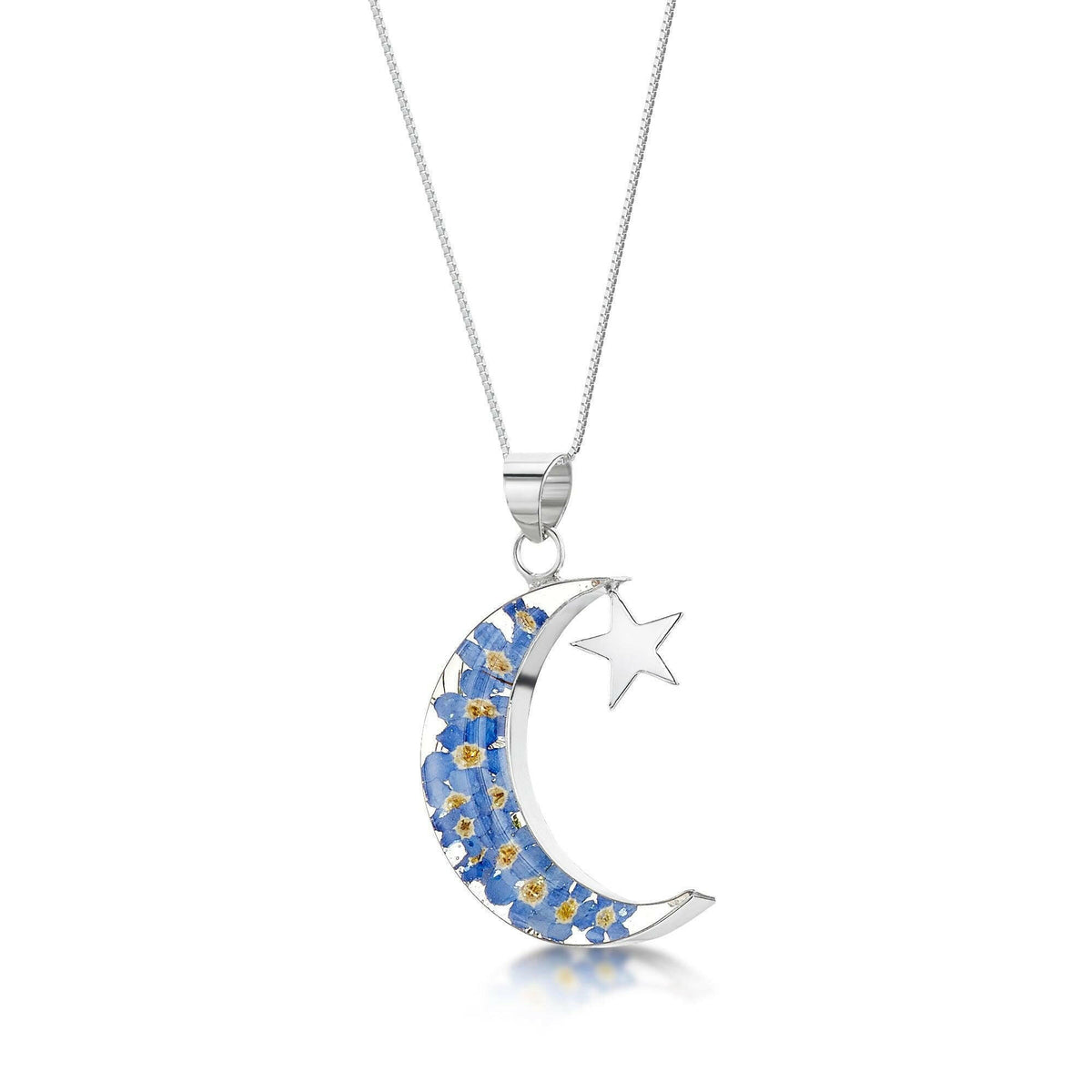 Moon & star necklace by Shrieking Violet® Sterling silver pendant.