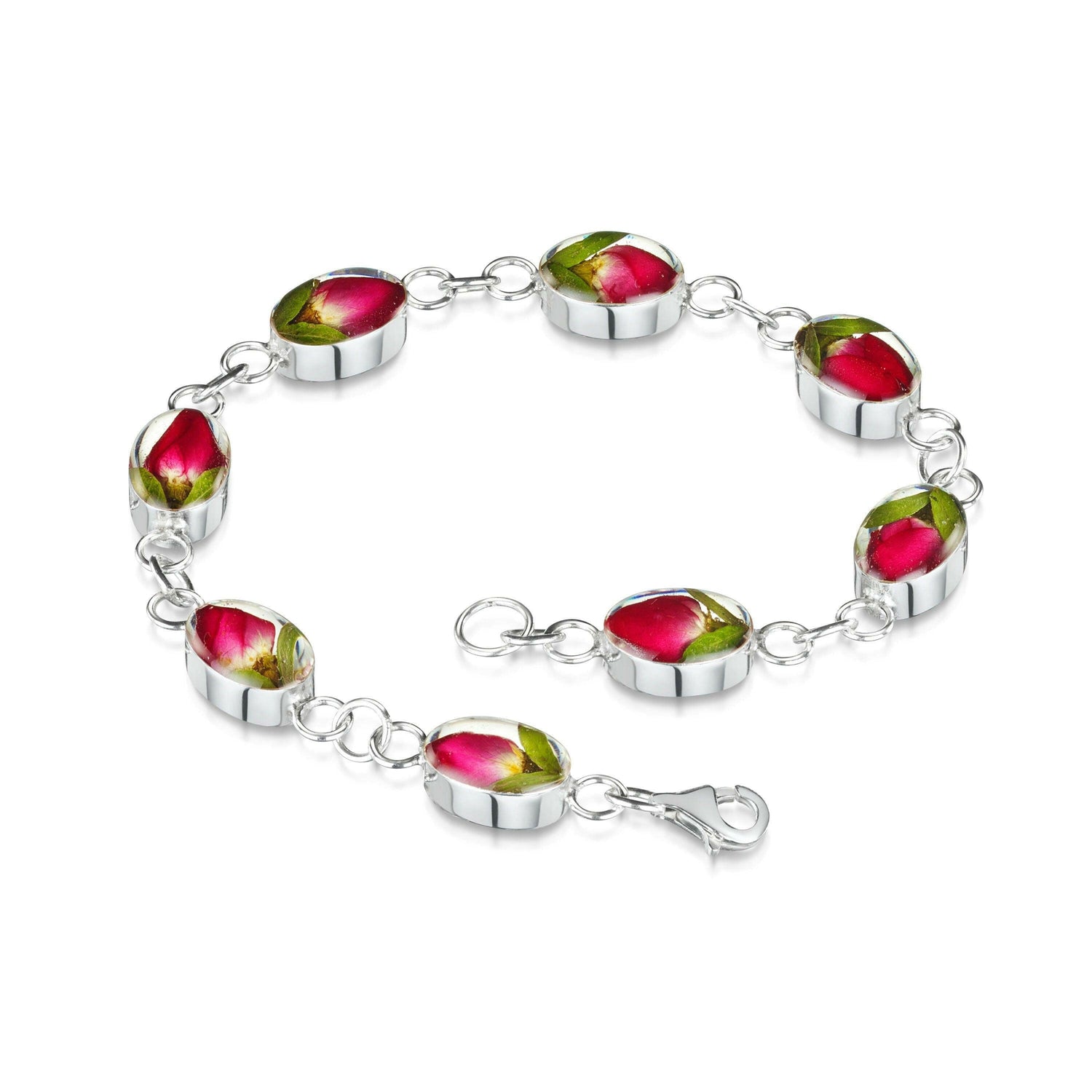 Handmade Silver Bracelet with Miniature Rosebuds by Shrieking Violet®.