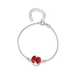 Poppy bracelet by  Shrieking Violet® Sterling silver snake chain.