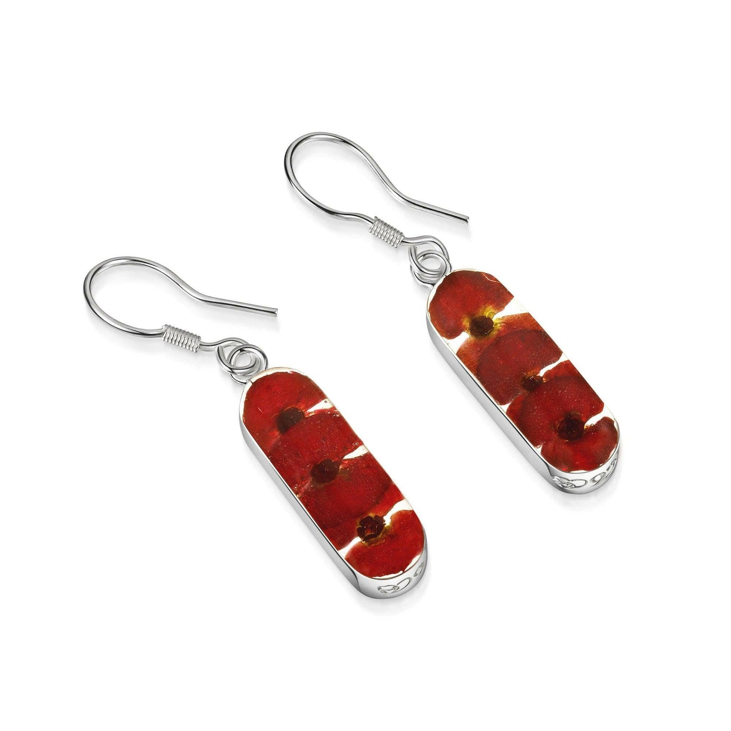 Poppy drop earrings 'Leela' vertical bar.