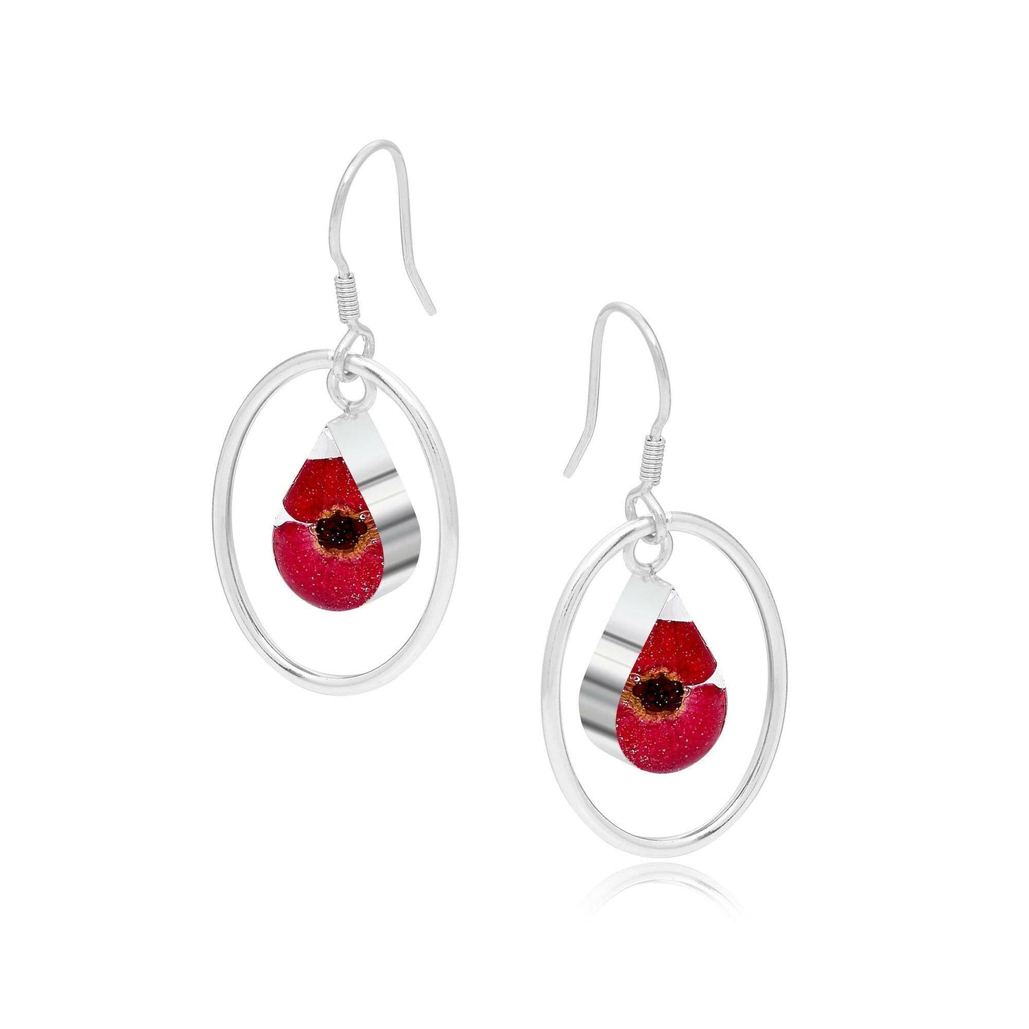 Poppy earrings by  Shrieking Violet® Sterling silver drop dangle.