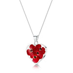 Poppy heart necklace by Shrieking Violet® Sterling silver pendant.