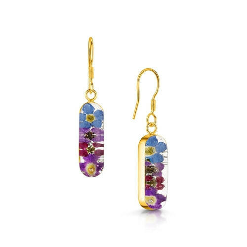 Purple haze drop earrings 'Leela' vertical bar.