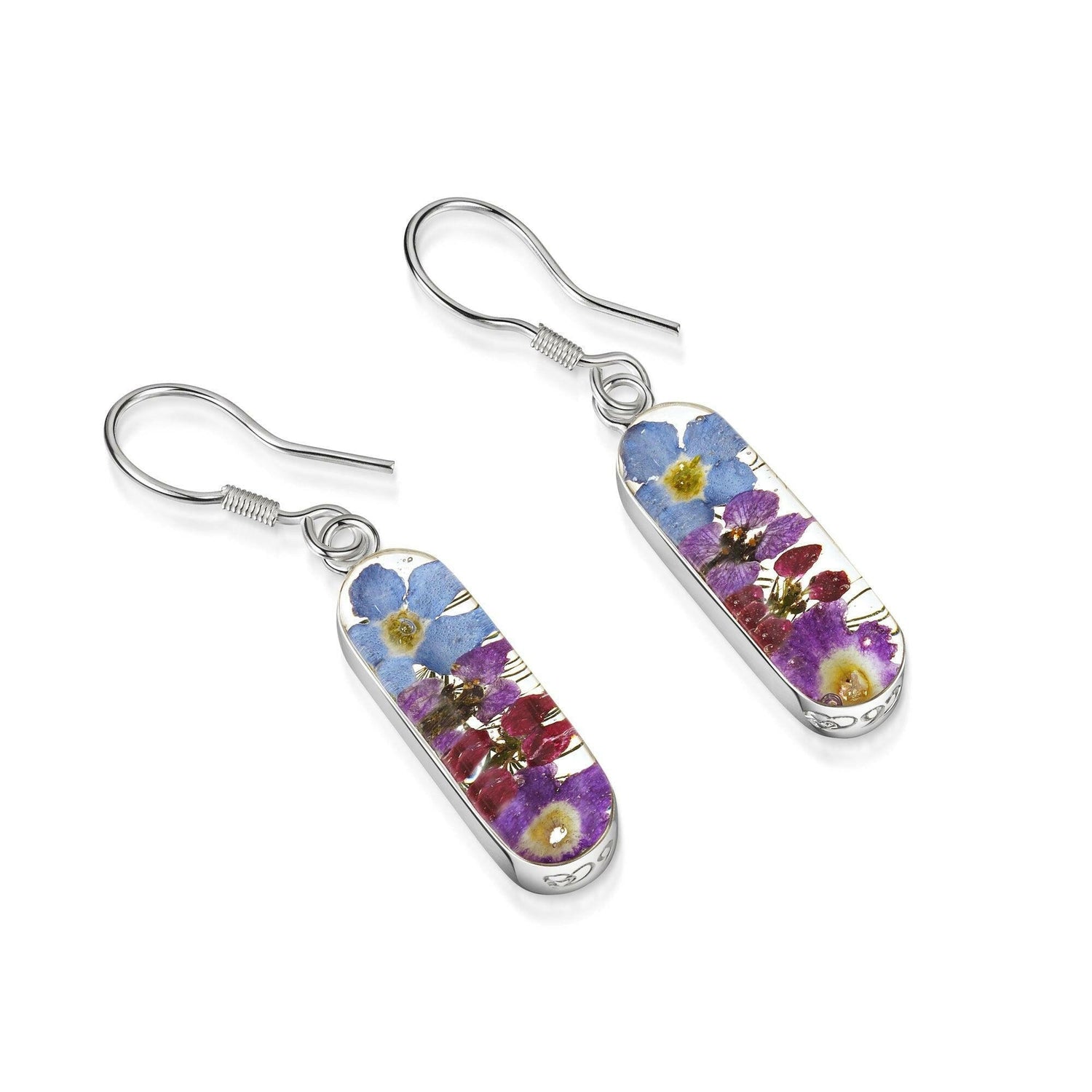 Purple haze drop earrings 'Leela' vertical bar.