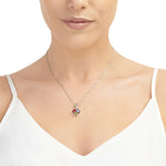 Real flower necklace by Shrieking Violet Sterling silver small heart.