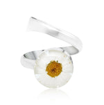 Silver Adjustable Ring - Daisy.