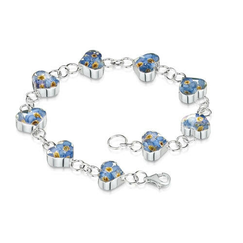 Forget-Me-Not Heart Bracelet - Sterling Silver & Gold-Plated Options.