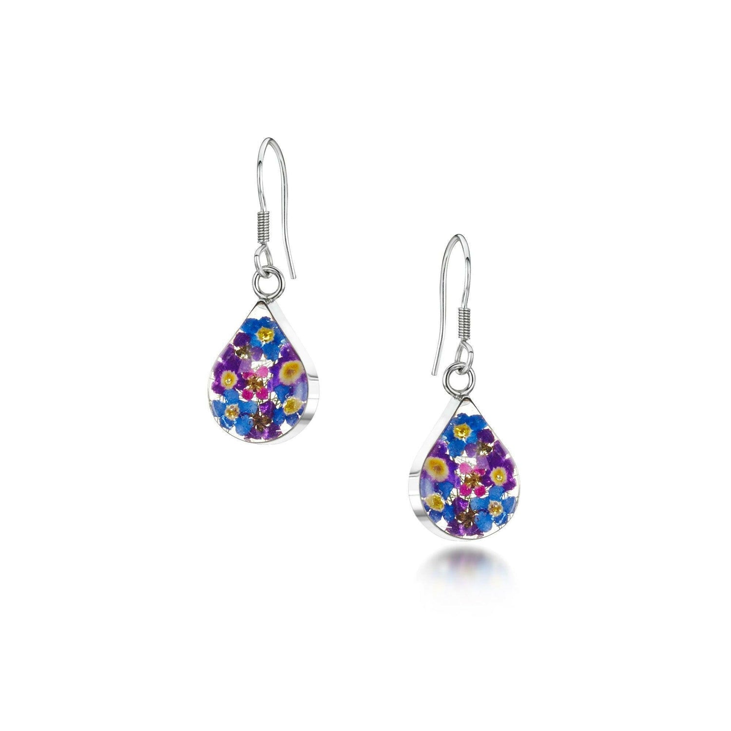 Silver Drop Earrings - Purple Haze - Teardrop.