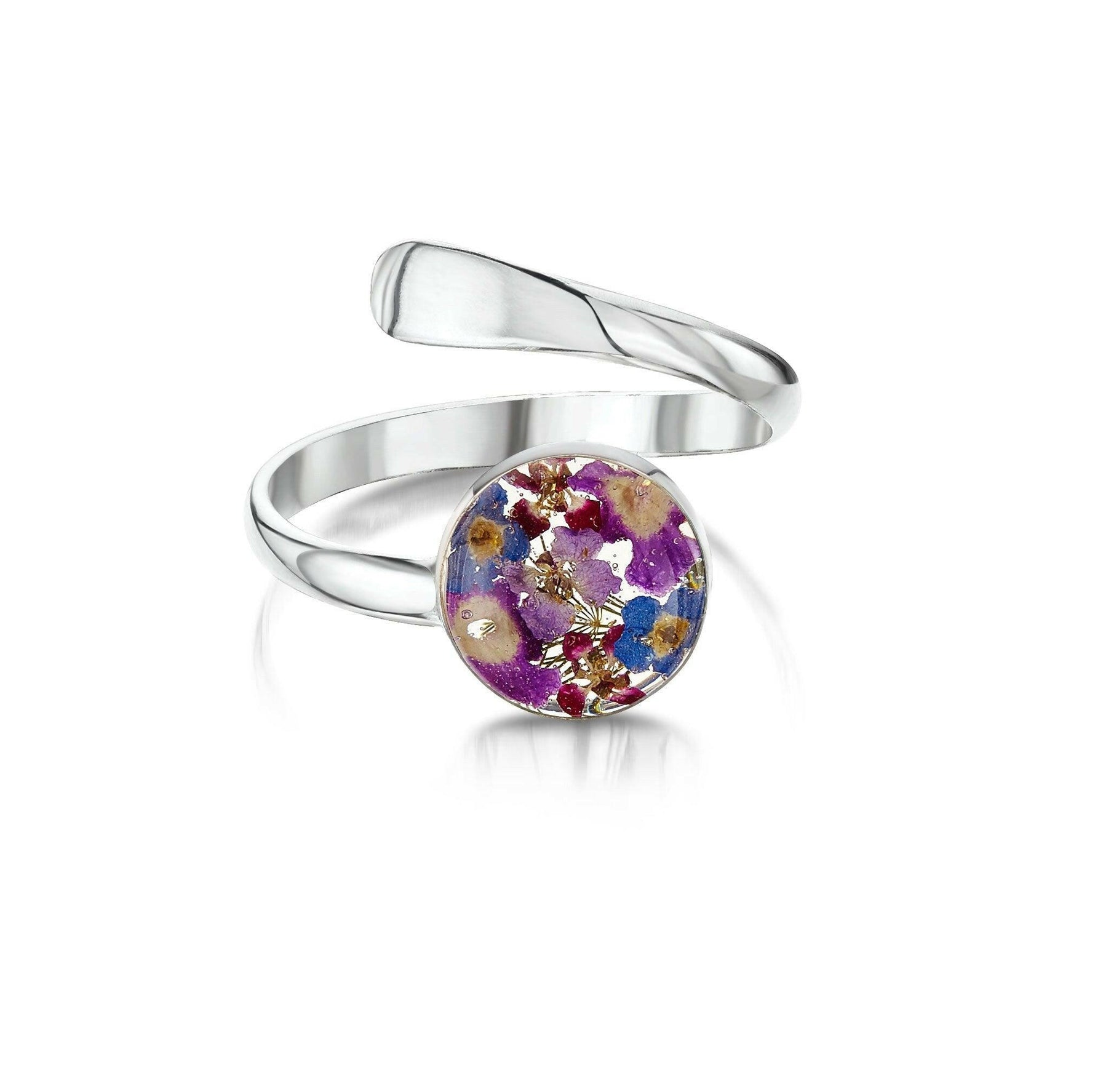 Silver Ring (Adjustable) - Purple haze - Round.