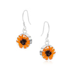 Sunflower jewellery by  Shrieking Violet® Sterling silver dangle drop.