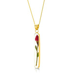 Shrieking Violet® Gold Plated Sterling Silver Miniature Rose Long Oval.