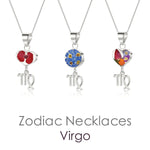 Virgo Necklace - Sterling silver pendant with real flowers & a zodiac.