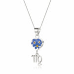 Virgo Necklace - Sterling silver pendant with real flowers & a zodiac.